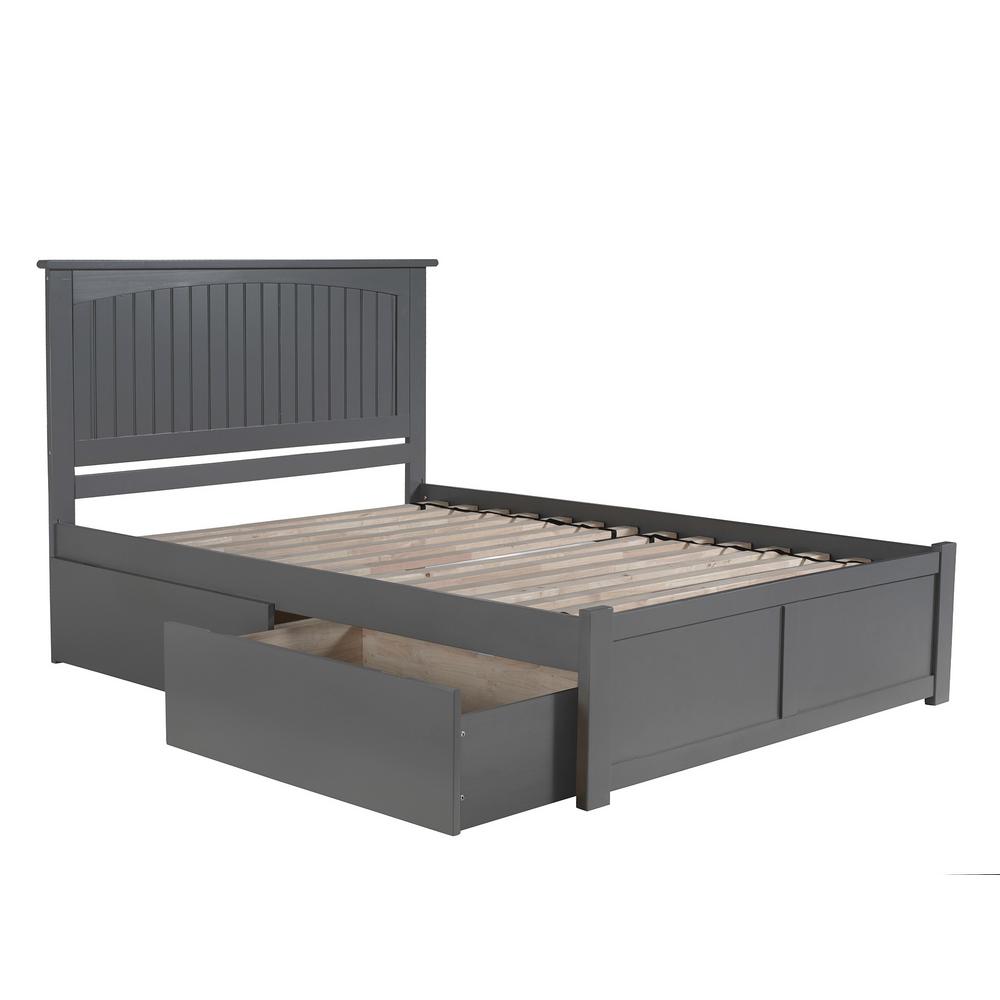 Grey Platform Bed