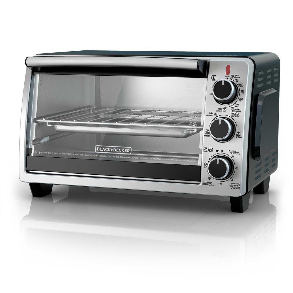 BLACK+DECKER 6-Slice in Black Toaster Oven-TO1950SBD - The Home Depot