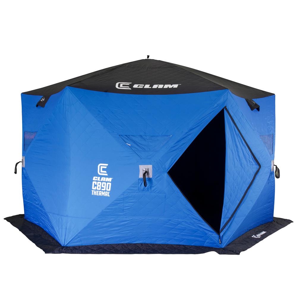 Clam C-890 Thermal 6-Sided HUB Ice Shelter-14478 - The Home Depot