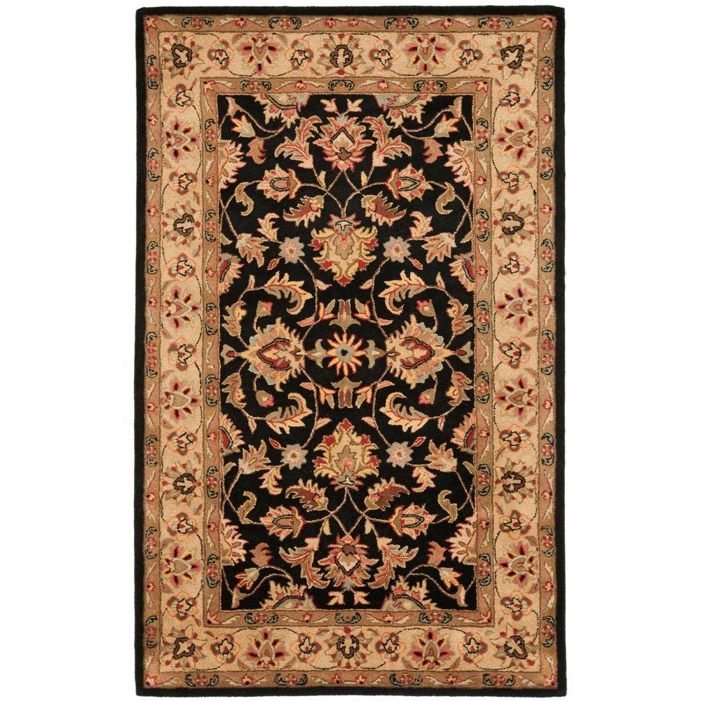 Safavieh Heritage Black Gold 3 Ft X 5 Area Rug Hg957a The Safavieh Heritage Black Gold 3 Ft X 5 Area Rug