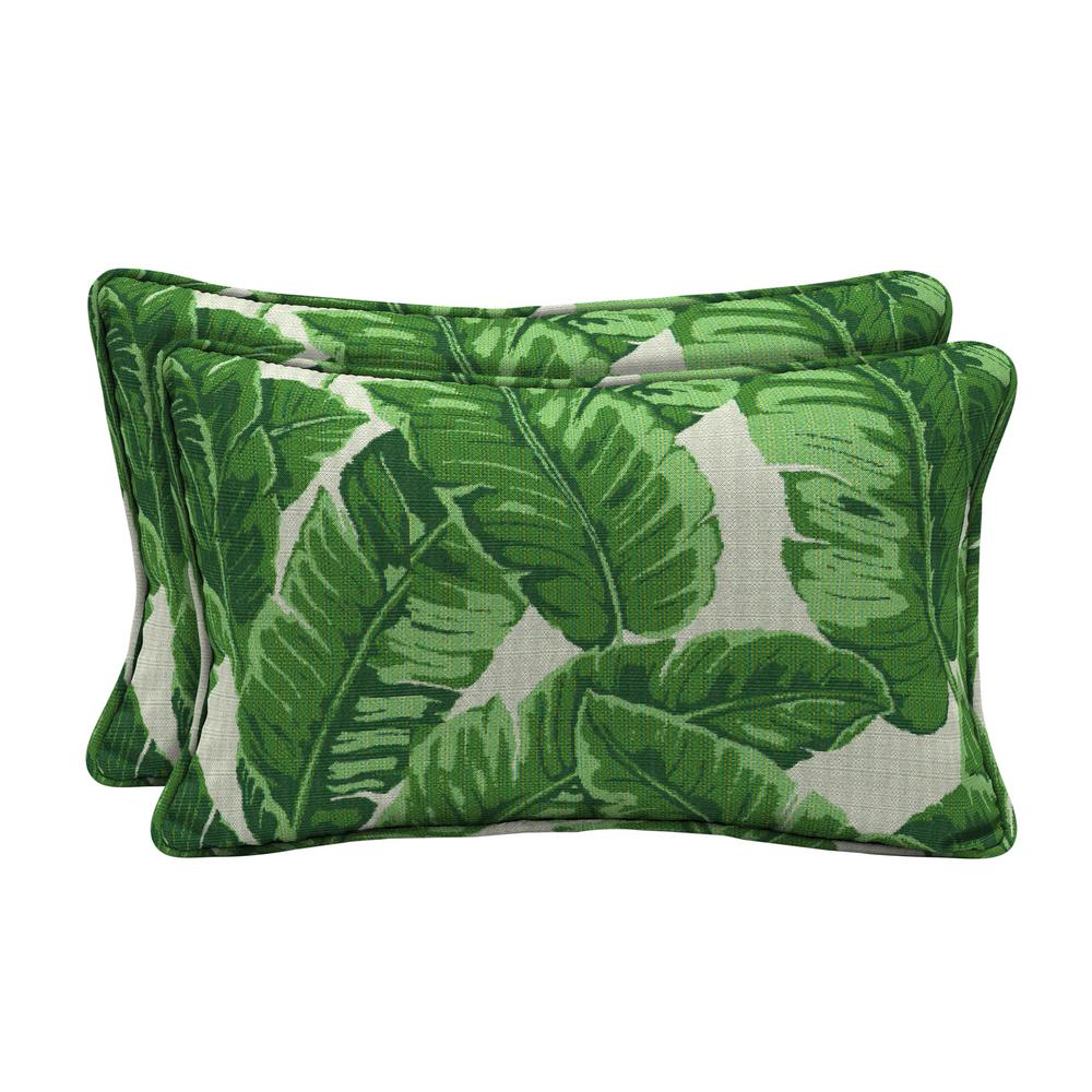 Hampton Bay Universal Pineapples Outdoor Lumbar Pillow (2Pack) 7907