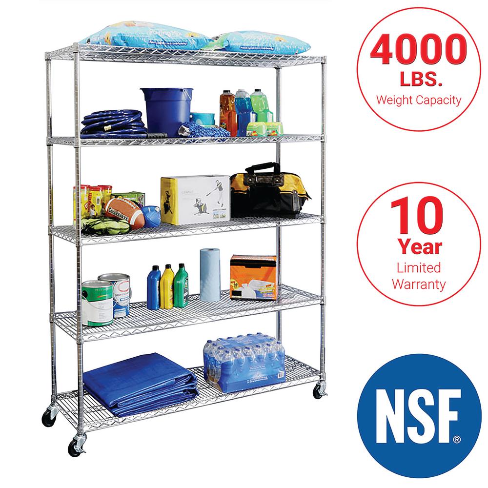 Seville Classics 60 in W x 18 in D x 72 in H UltraDurable Commercial