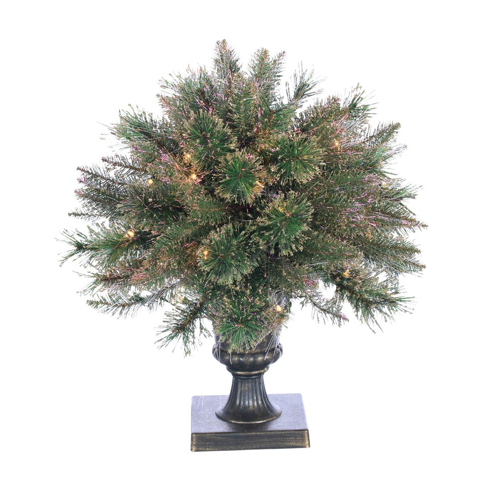 Topiary Christmas Trees Decorations The Home Depot Pre Lit Fiber Optic Cashmere Artificial Christmas Tree With Gold Glittered Plastic