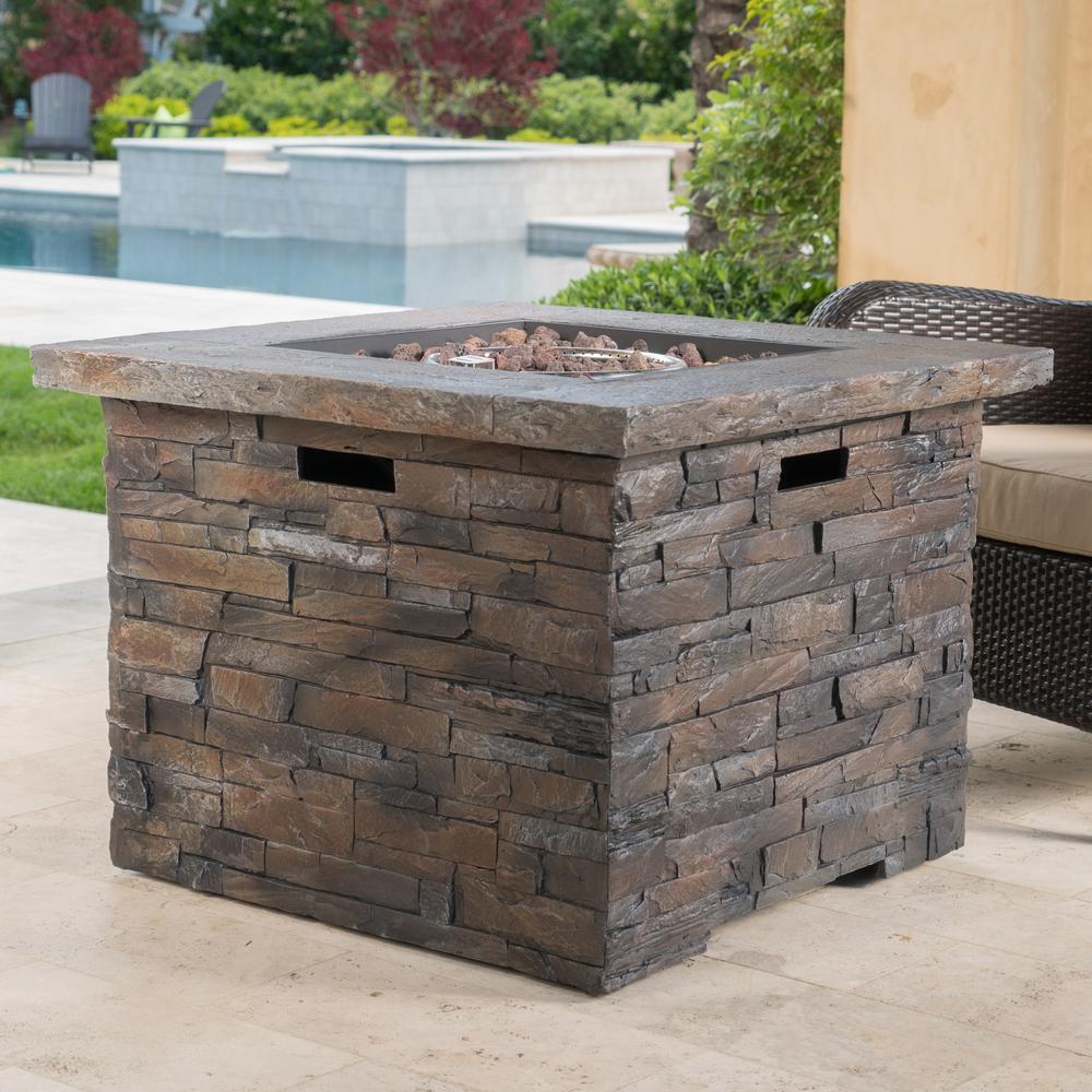 Natural Stone Square Gas Outdoor Firepit Natural Stone Square Gas Outdoor Firepit