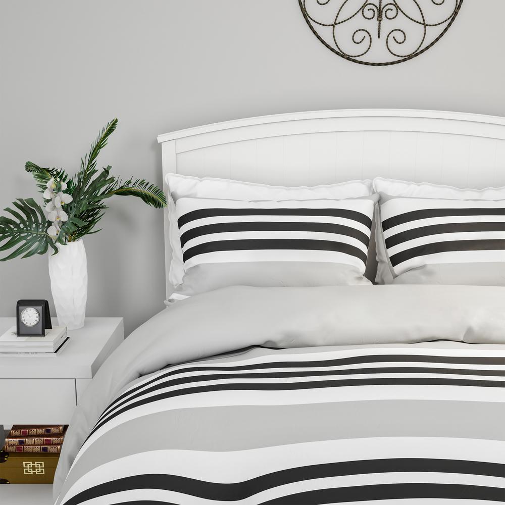 Lavish Home 3 Piece Seaside Dawn Striped Full Queen Hypoallergenic