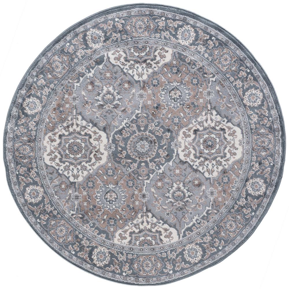 Tayse Rugs Madison Gray 5 ft. x 5 ft. Round Area RugMDN3609 6RND The