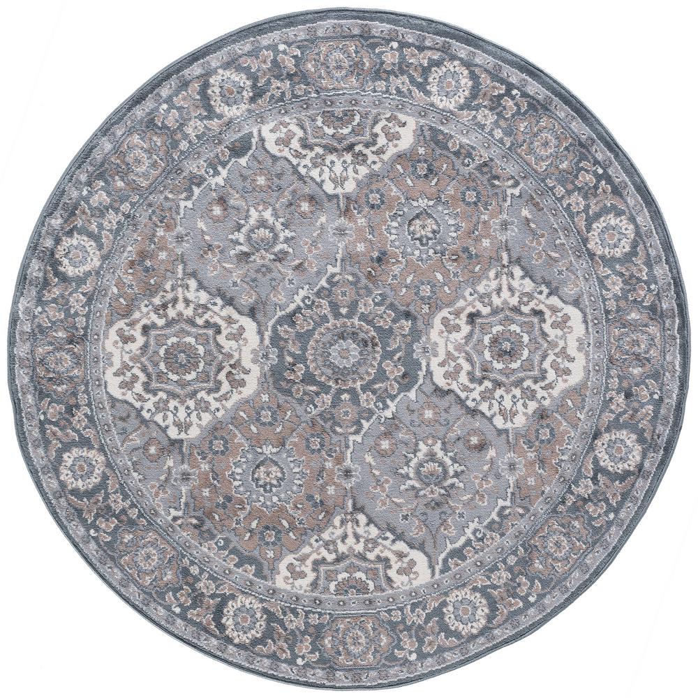 Tayse Rugs Madison Gray 8 ft. x 8 ft. Round Area Rug-MDN3609 8RND - The ...