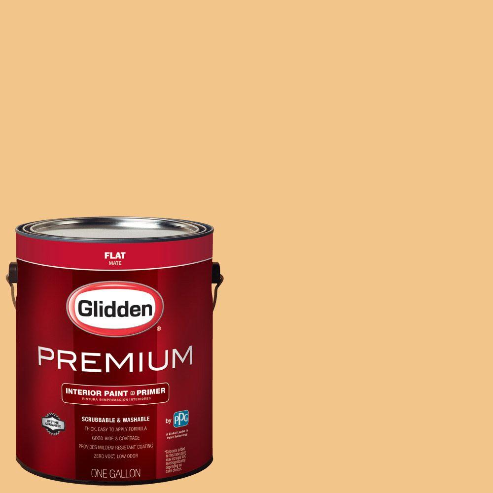 Glidden Premium 1 gal. HDGO59 Palomino Gold Flat Interior Paint with