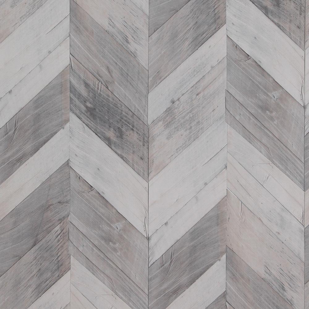 Walls Republic Wood Weathered Herringbone Grey And Black Wallpaper