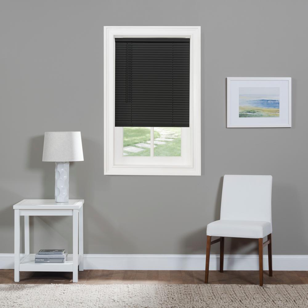 ACHIM GII Morningstar Black Cordless Light Filtering Vinyl Mini Blind ...