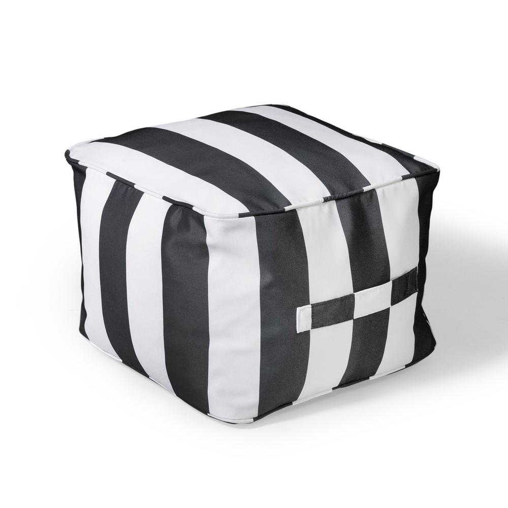 Hampton Bay Universal Black Cabana Outdoor Pouf758901529800 The