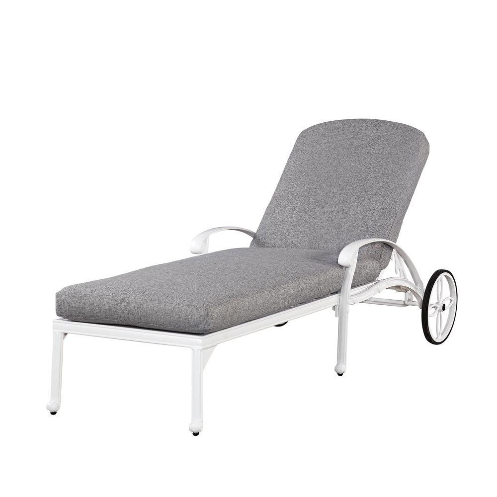 Homestyles Floral Blossom White All Weather Chaise Lounge Chair