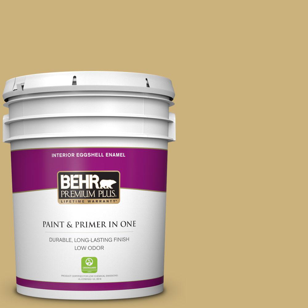 Behr Premium Plus 5 Gal 360f 4 Dry Sea Grass Eggshell Enamel Low Odor Interior Paint And Primer In One