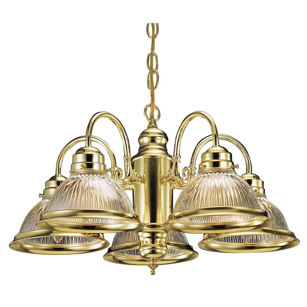 Polished Brass With Cleared Ribbed Glass Shades Design House Chandeliers 500546 64 1000 
