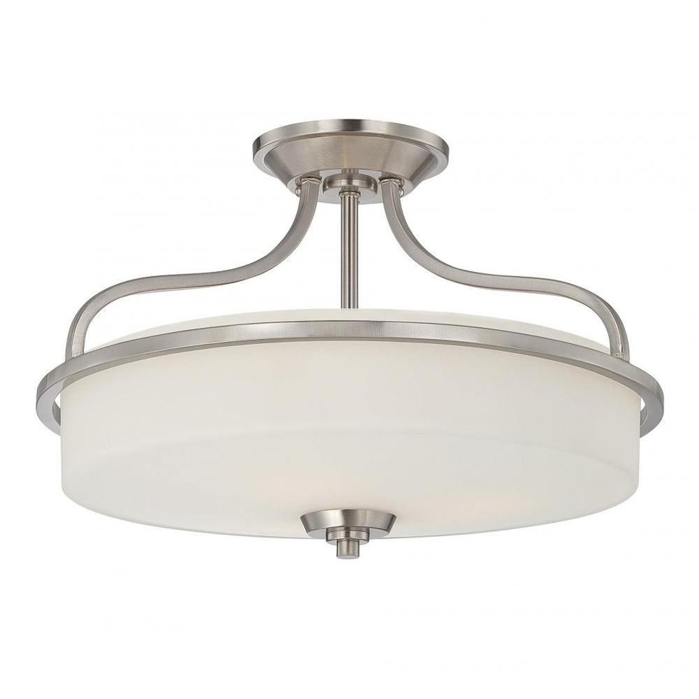 Illumine Lighting The Home Depot Philip 3 Light Satin Nickel Semi Flush Mount
