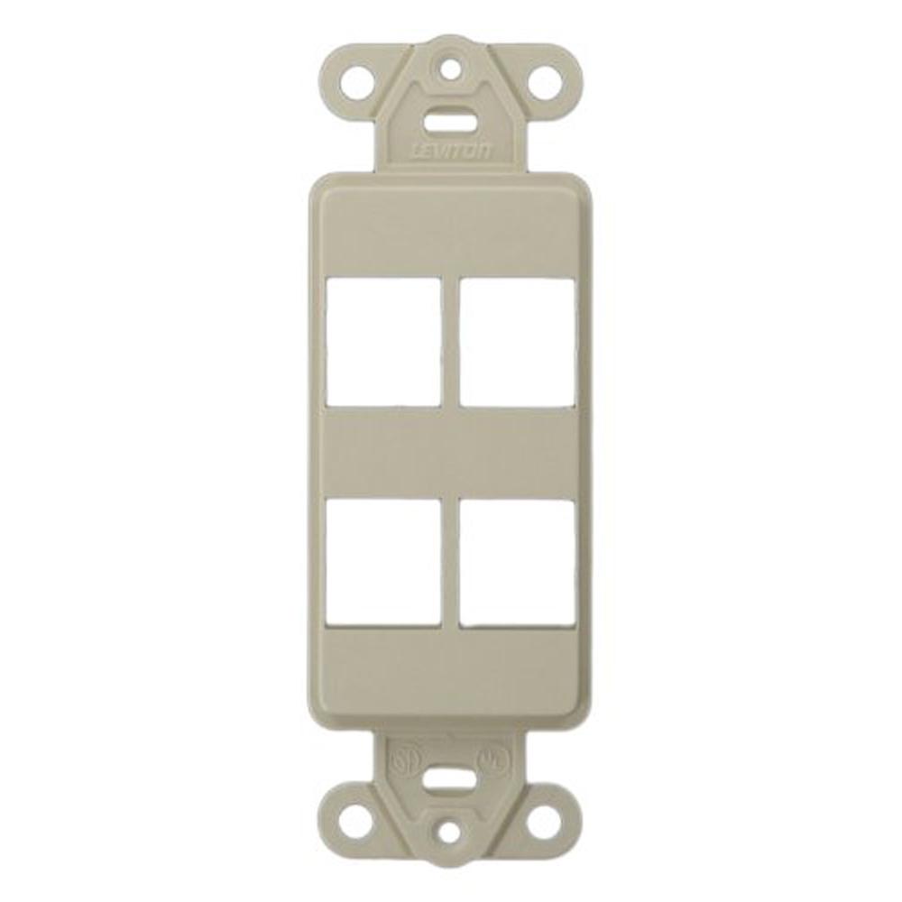 Leviton 1-Gang Decora QuickPort 4-Port Insert in Light Almond-41644-T ...