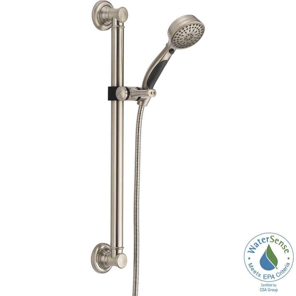 Delta Traditional Decorative Ada 9 Spray Wall Bar Shower Kit In Delta Traditional Decorative Ada 9 Spray Wall Bar Shower Kit In Stainless