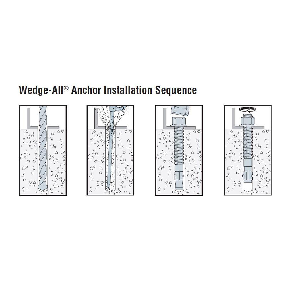 Simpson Strong Tie WA62812MG Wedge-All Anchor Mechanically Galvanized 8-1//2 by 5//8 Diameter 20 per Box
