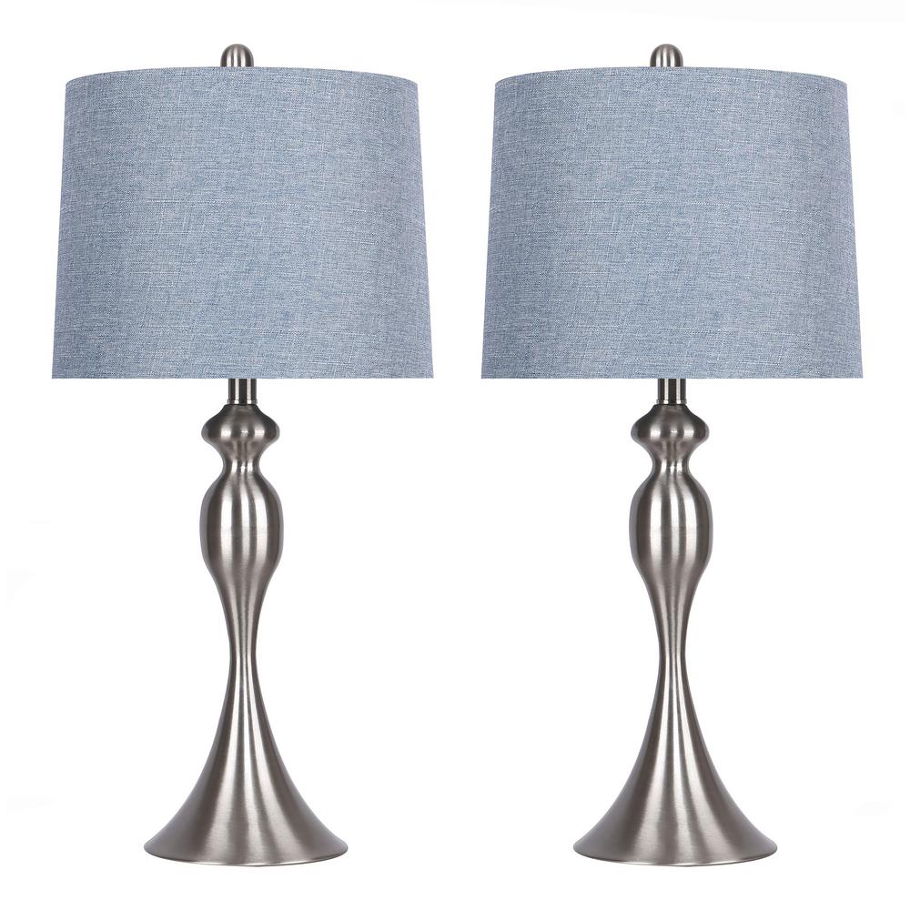 blue shade table lamp