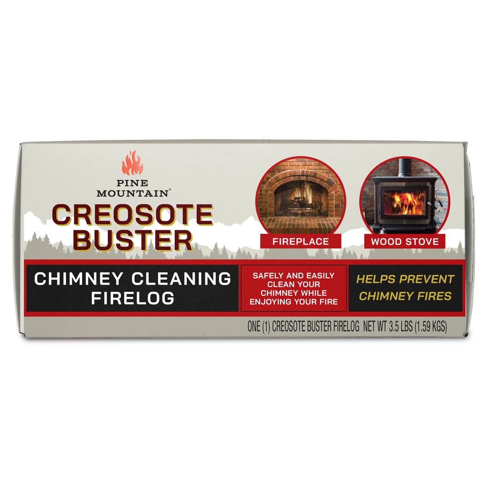 Pine Mountain Creosote Buster Chimney Cleaning Safety Fire Log Large For Fireplaces And Wood Stoves 1 Pack 41525 01500 The Home Depot