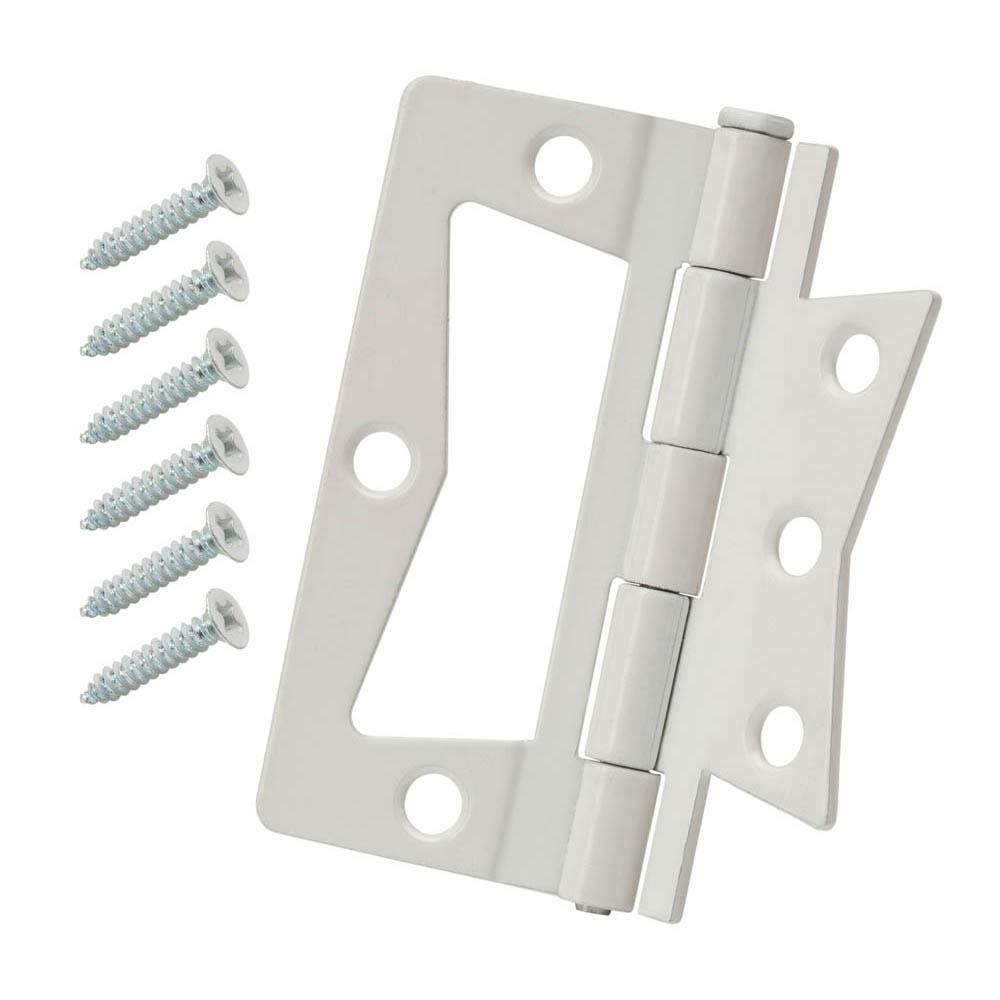 White Surface mount Door Hinges Door Hardware The Home Depot