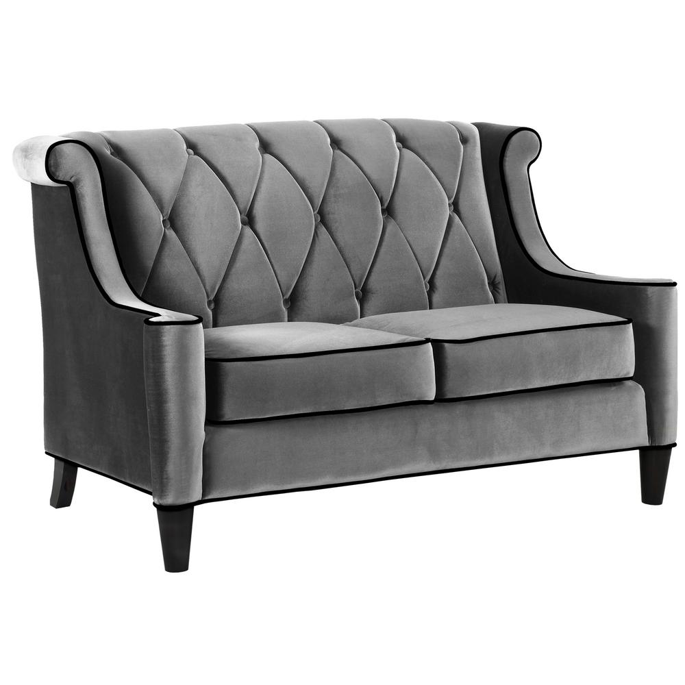 Furniture of America Haven Dark Brown Flannelette Loveseat-CM6554-LV ...