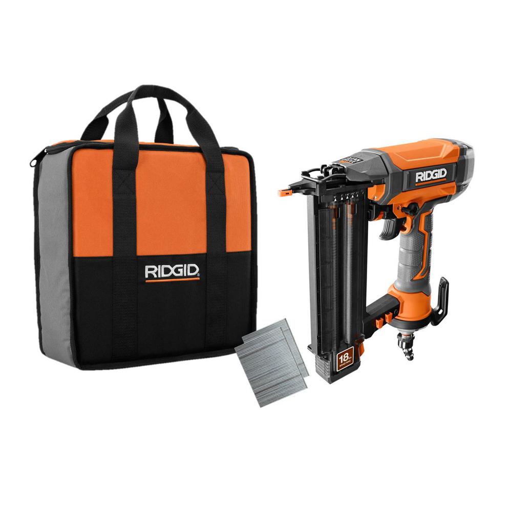 18-Gauge 2-1/8 in. Brad Nailer with CLEAN DRIVE Technology, Tool Bag, and Sample Nails