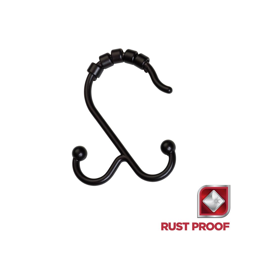Home Collections Easy Roll Shower Hooks Set of 12 Oil Rubbed Bronze