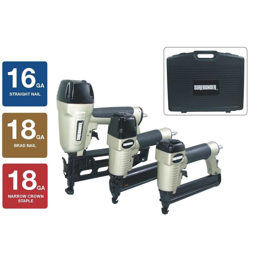 UPC 018239339327 product image for Surebonder Nail Guns Pneumatic 3-Pieces Air Nailer Tool Kit 9804 | upcitemdb.com
