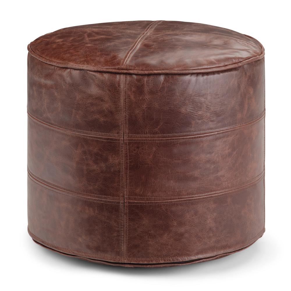 Leather Ottomans Living Room Furniture The Home Depot