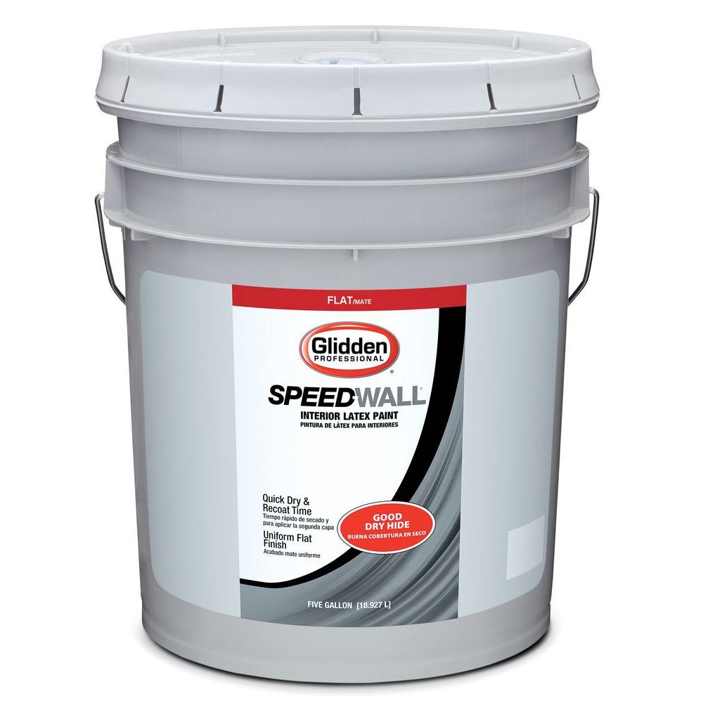 Glidden Professional 5 gal. Speedwall White Flat Interior ...