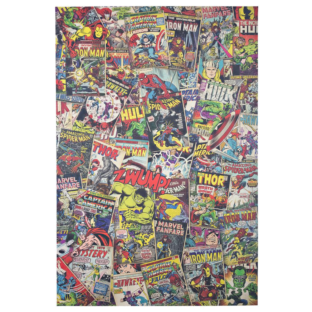 American Art Decor Licensed Marvel Comics Avengers Comic Book Covers Collage Wrapped Canvas Wall Art 212467web The Home Depot