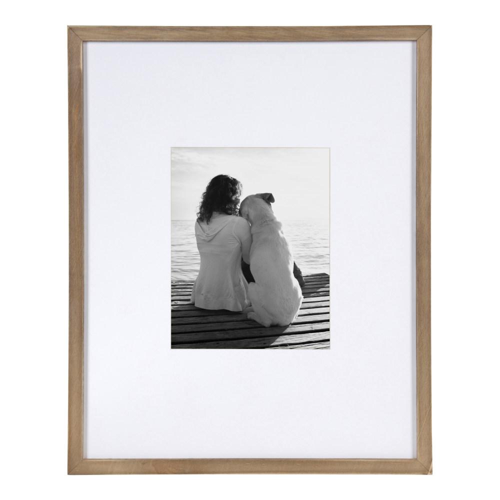 DesignOvation Gallery 16x20 matted to 8x10 Rustic Brown Picture Frame Set of 2 213616 The Home