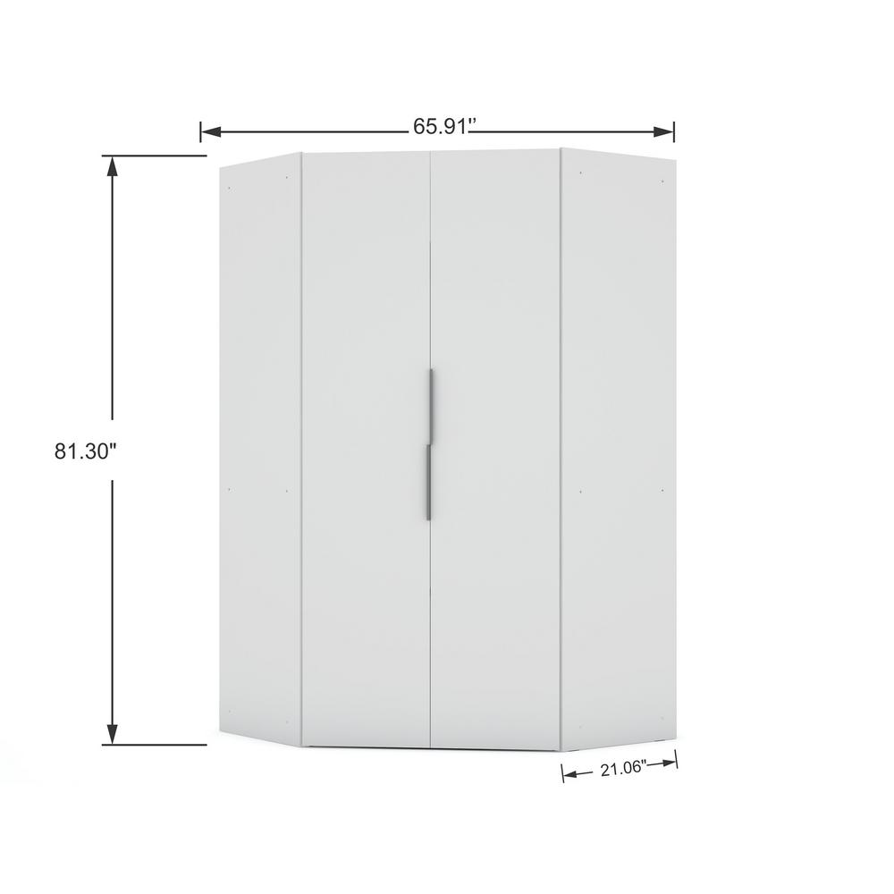 Luxor Ramsey 2 0 White Corner Wardrobe Closet 115hd1 The Home Depot