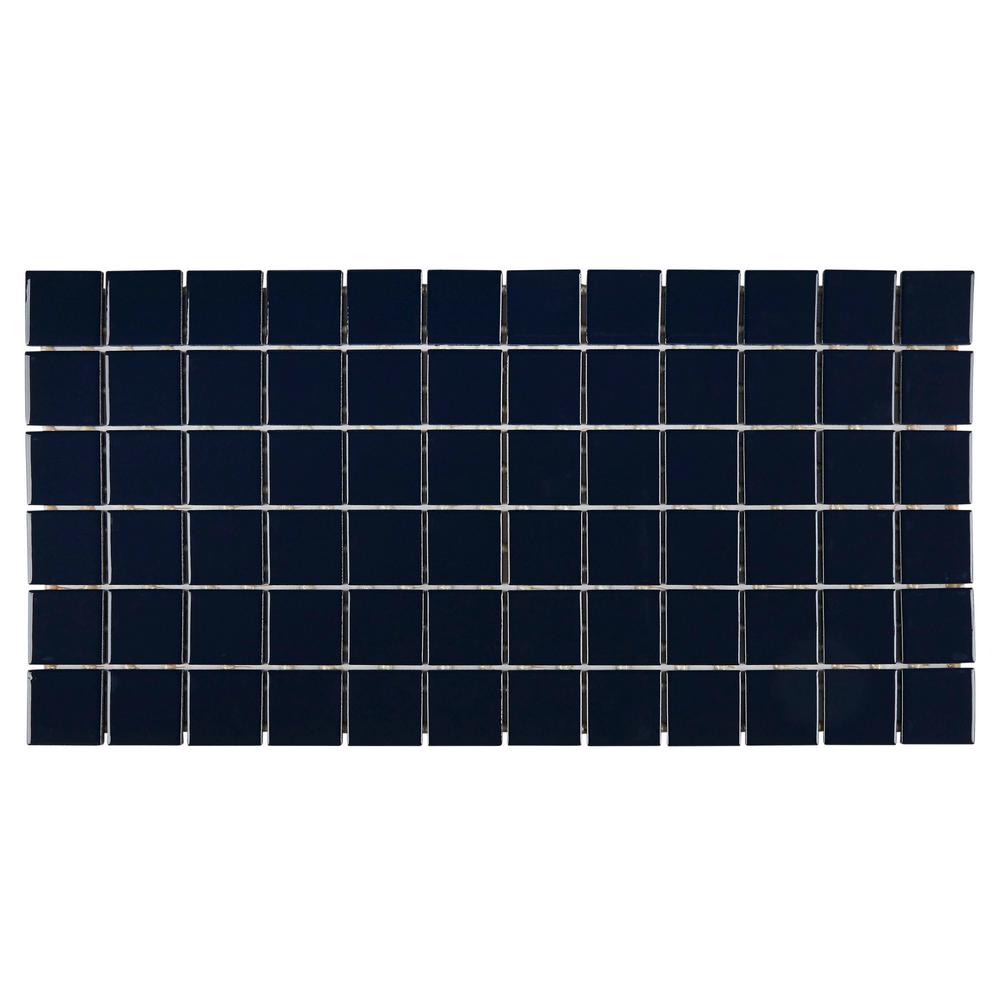 Daltile Restore Navy 12 in. x 24 in. x 6mm Glazed Ceramic Mosaic Tile ...