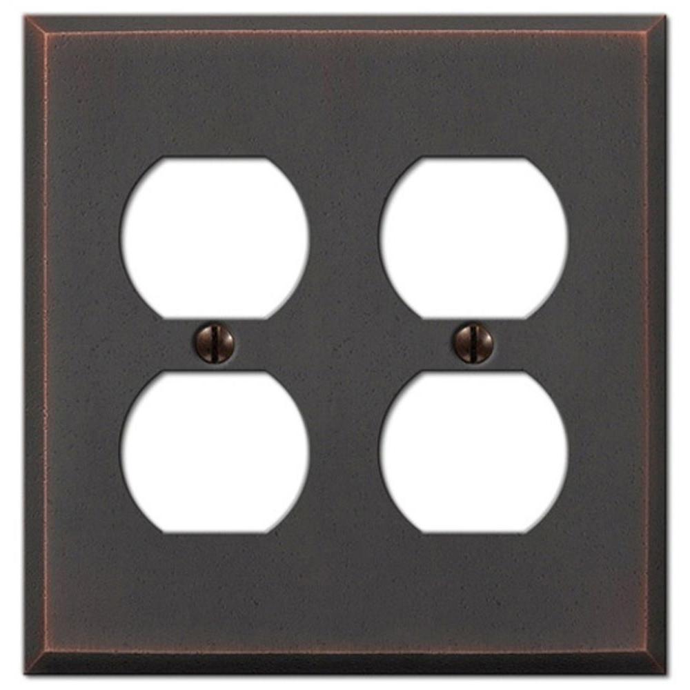 Amerelle Continental 1 Duplex Wall Plate Oil Rubbed Bronze94DORB