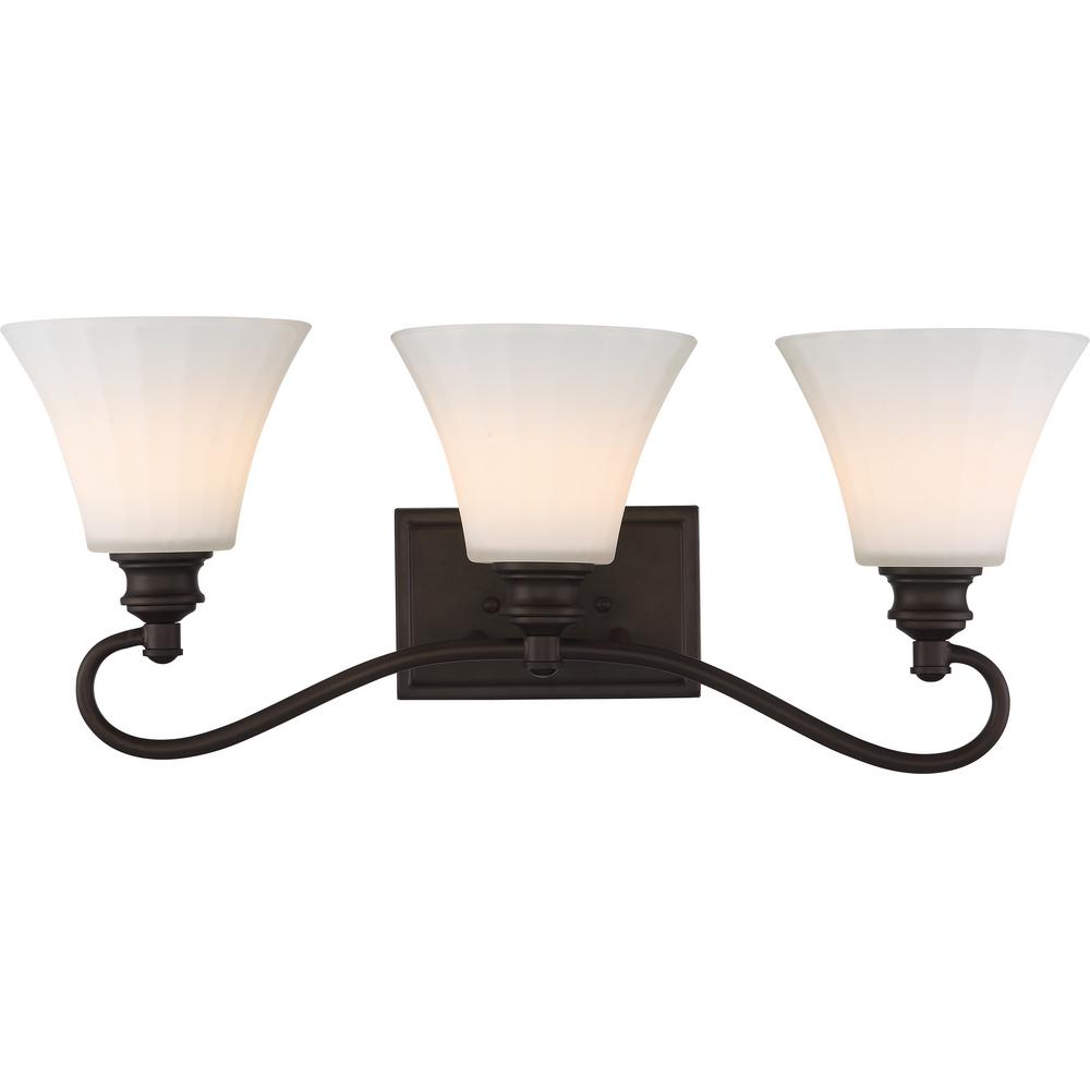 Volume Lighting 3Light Antique Bronze Bath LightV134379 The Home Depot