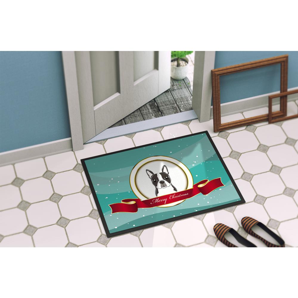 Caroline S Treasures 18 In X 27 In Indoor Outdoor Boston Terrier Merry Christmas Door Mat