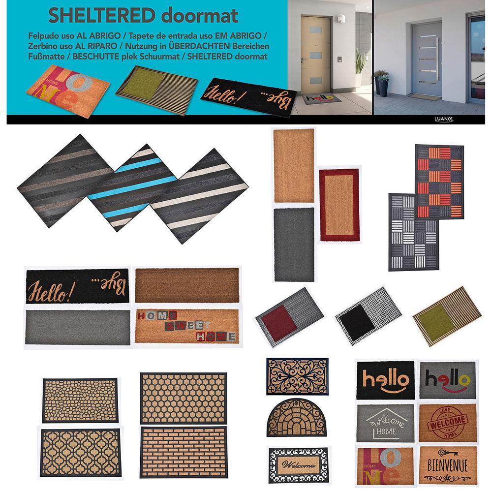 Evideco 30 In X 18 In Sheltered Printed Front Door Mat Welcome