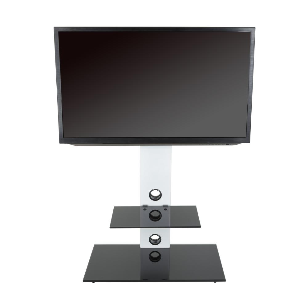Avf Lesina White Pedestal Tv Stand Fsl700lesw A The Home Depot