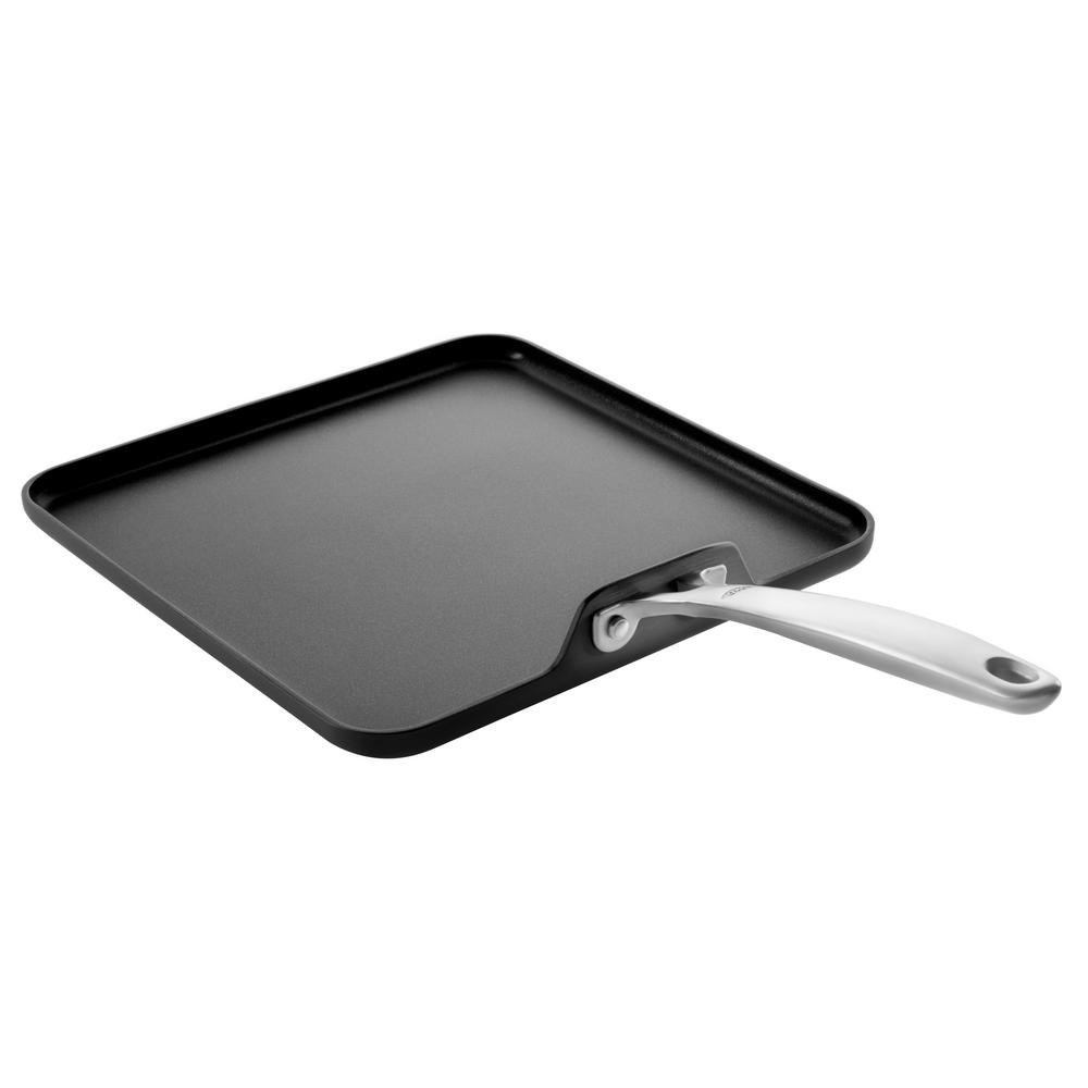 Good Grips 11 in. Hard-Anodized Aluminum Ceramic Nonstick Griddle in Black