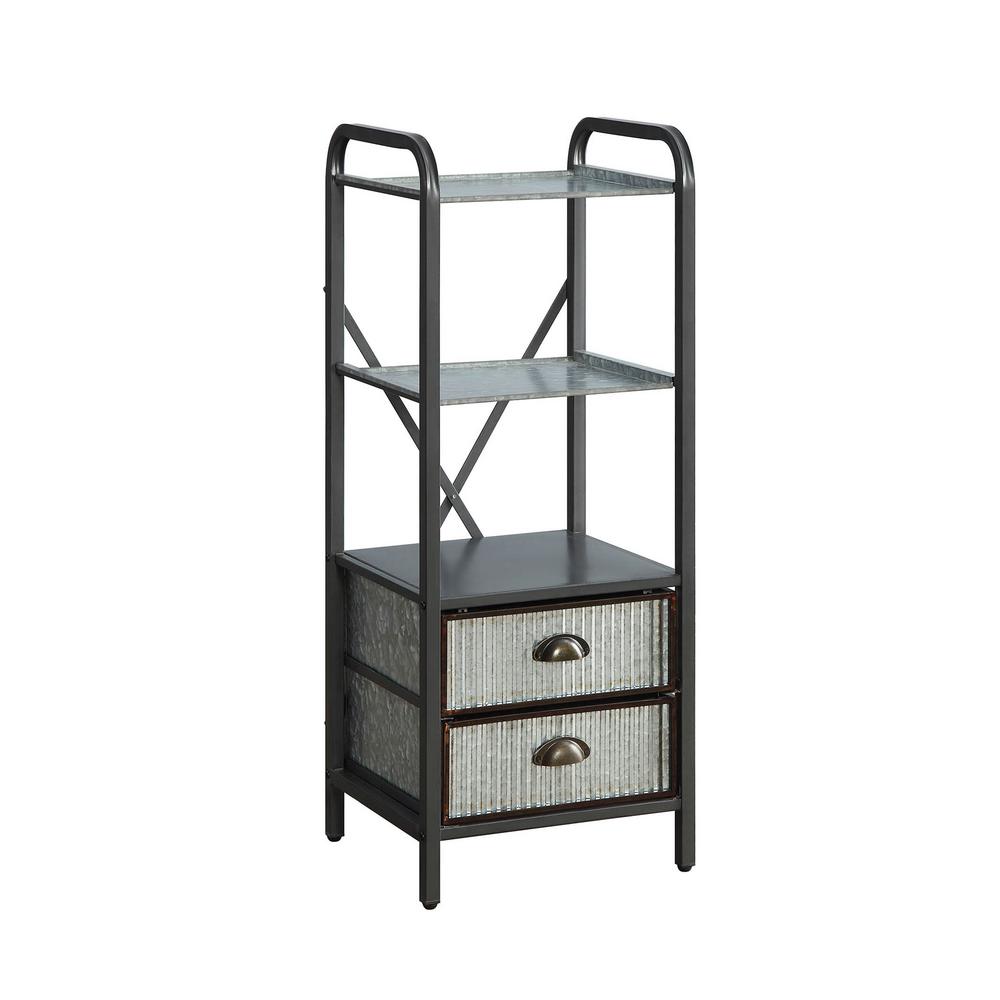 4d Concepts Intek 15 In W X 13 In D X 39 In H Silver 2 Drawer