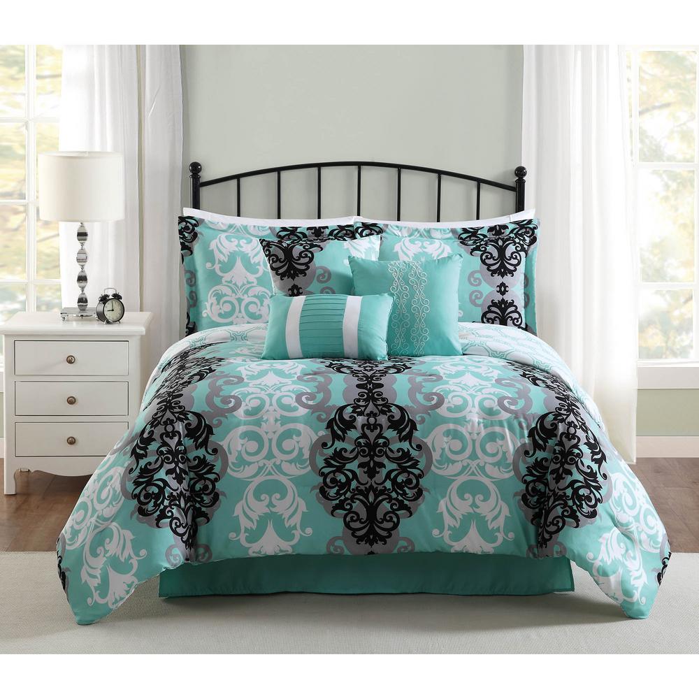 Aqua Black White Bedding Bath Home Decor The Depot Aqua Black White Bedding Bath Home Decor The Depot