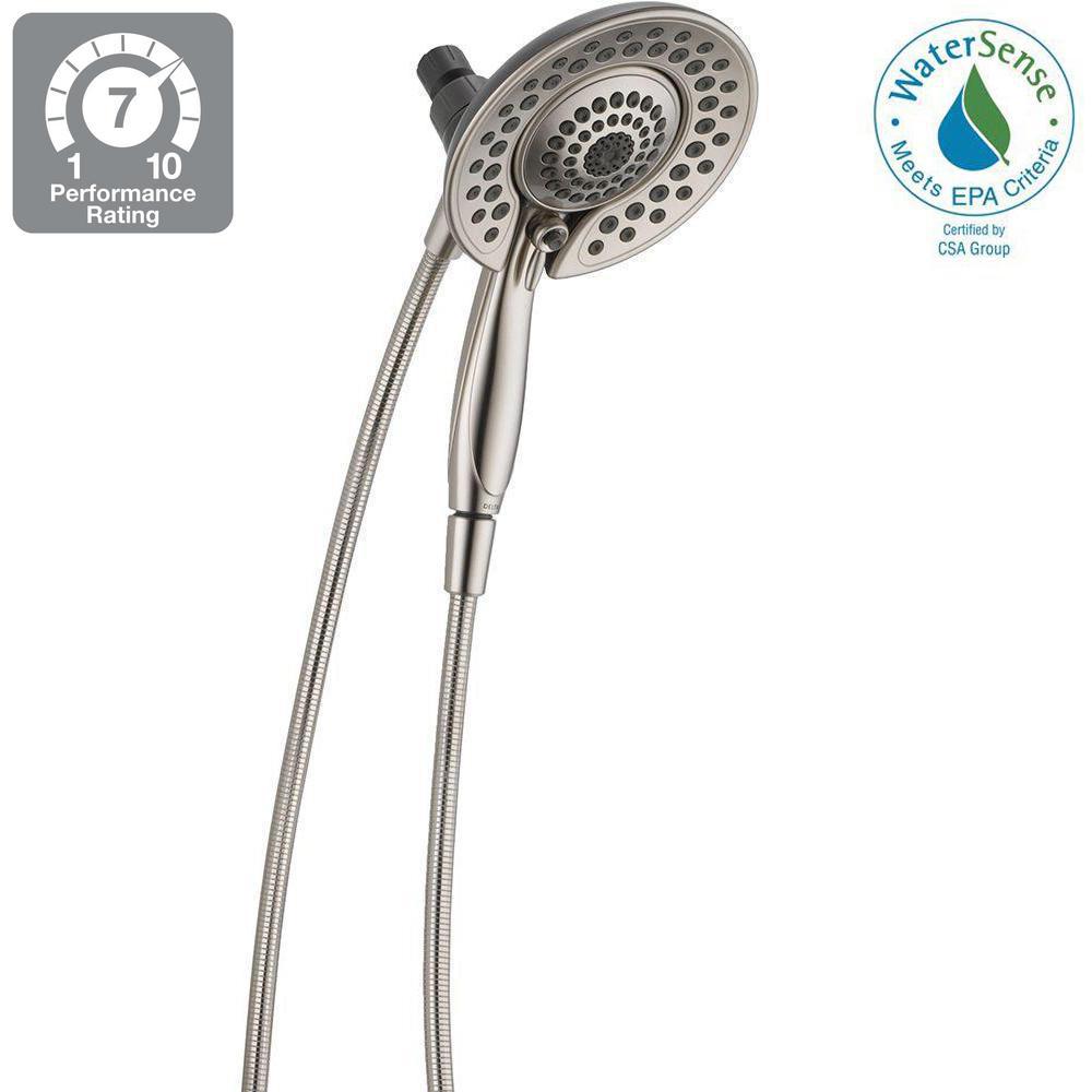 Delta In2ition 5 Spray 2 In 1 Hand Shower And Head Combo Kit In2ition 5 Spray 2 In 1 Hand Shower And Head Combo Kit With Pause Brushed Nickel