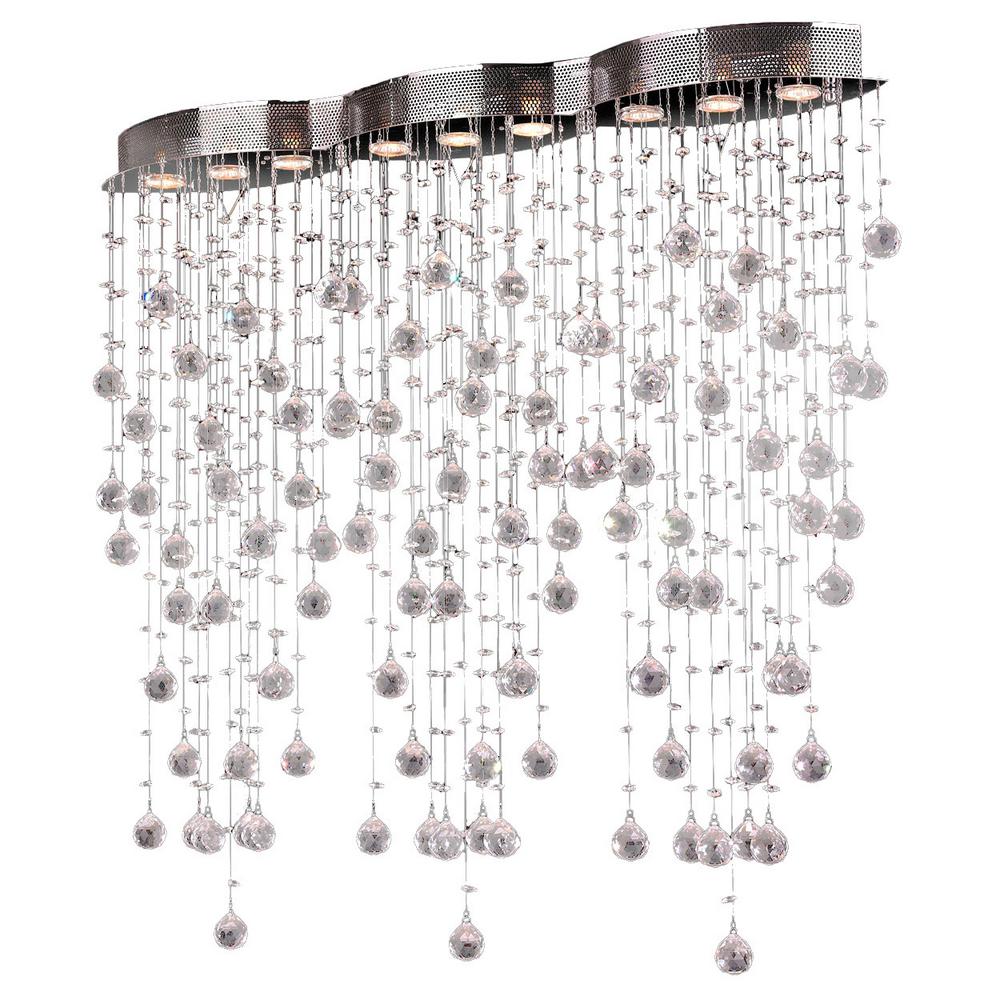 Worldwide Lighting Icicle 9 Light Chrome Crystal Extra Large Flush Worldwide Lighting Icicle 9 Light Chrome Crystal Extra Large Flush Mount