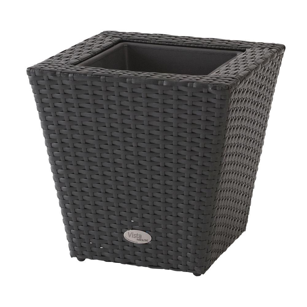 DMC Vista 22 in. Square Resin Wicker Planter78379 The Home Depot