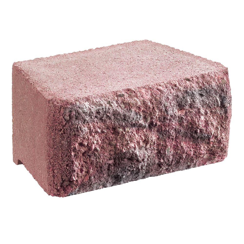 4 in. x 81/2 in. Hudson Stone Rose/Charcoal Concrete Retaining Wall