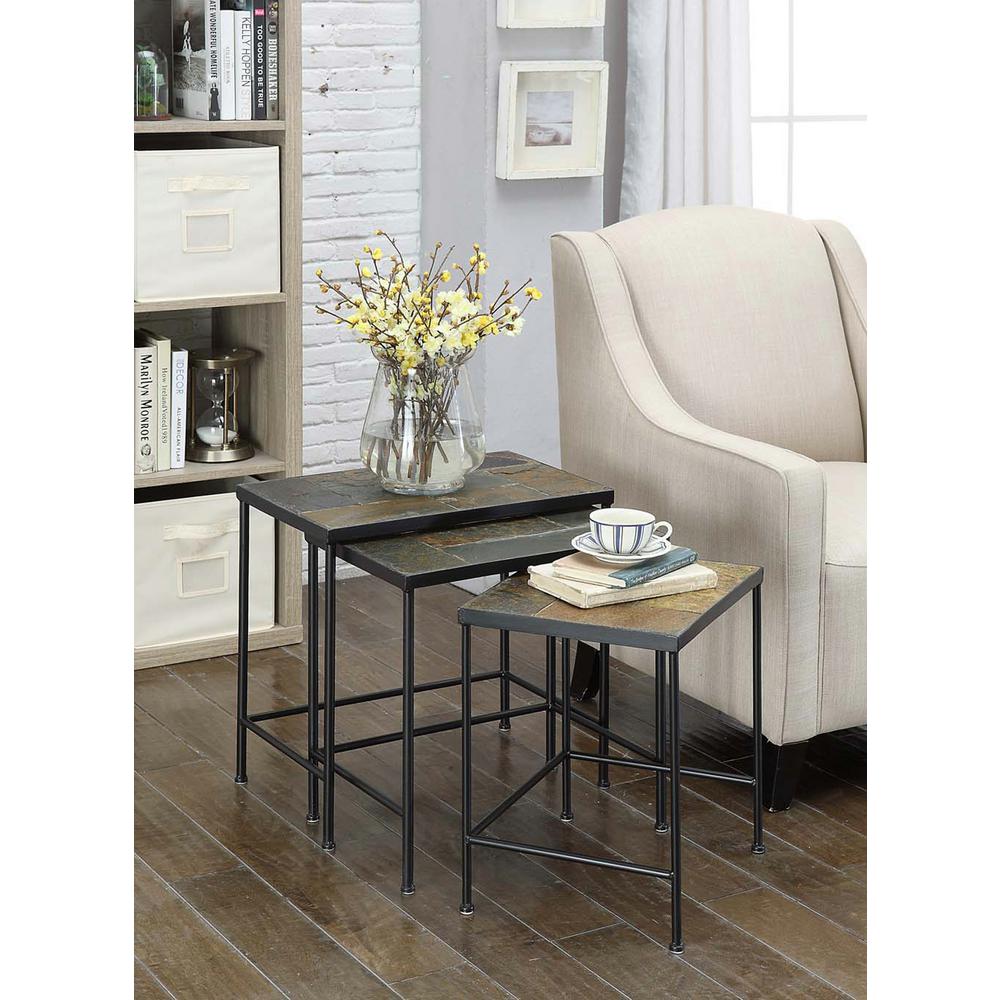 Tile Coffee Tables Accent The Home Depot Slate Nesting End Table 3 Piece