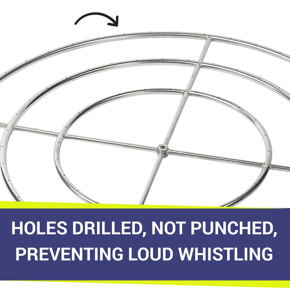 American Fire Glass 48 In Triple Ring 304 Stainless Steel Fire