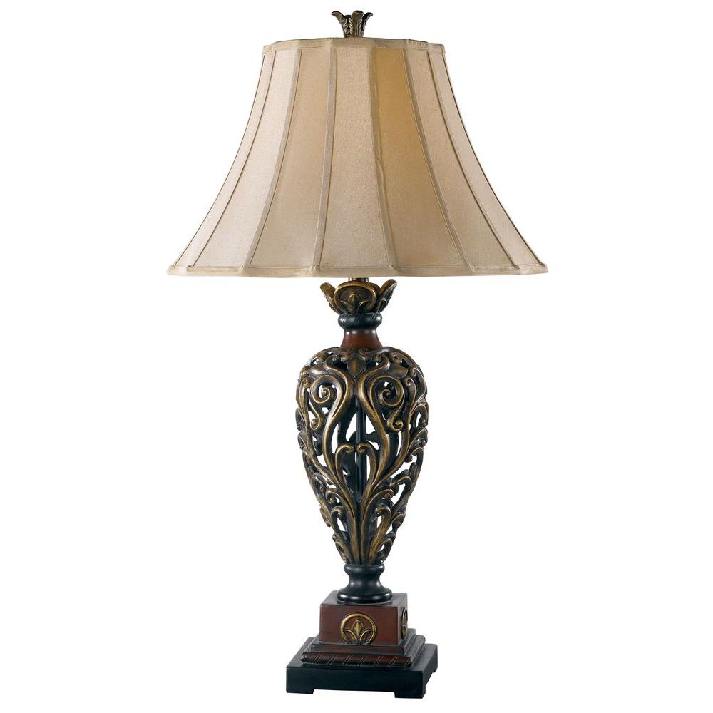 Kenroy Home Iron Lace 33 in. Golden Ruby Table Lamp ...